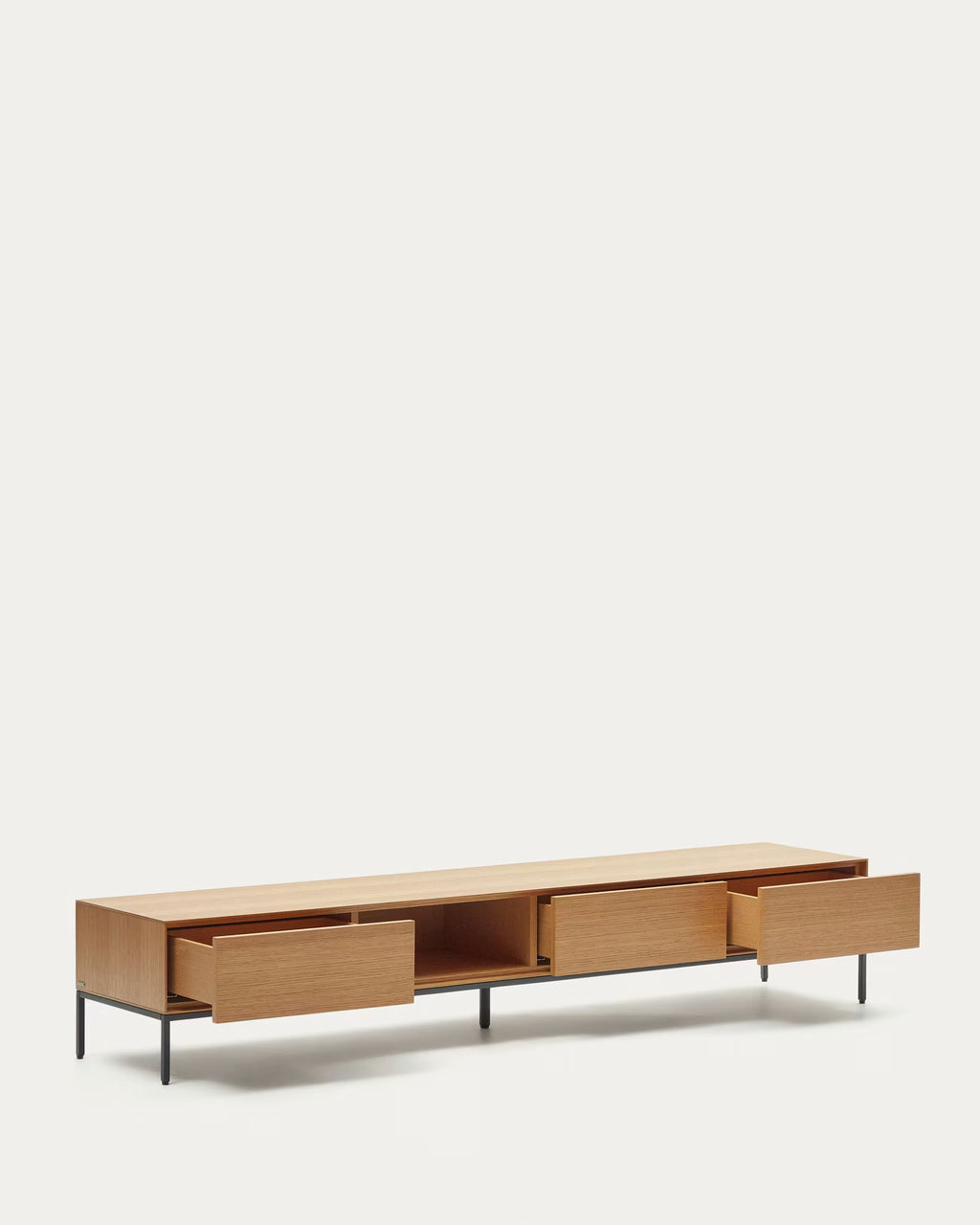 Wooden cabinet with drawers on a white background