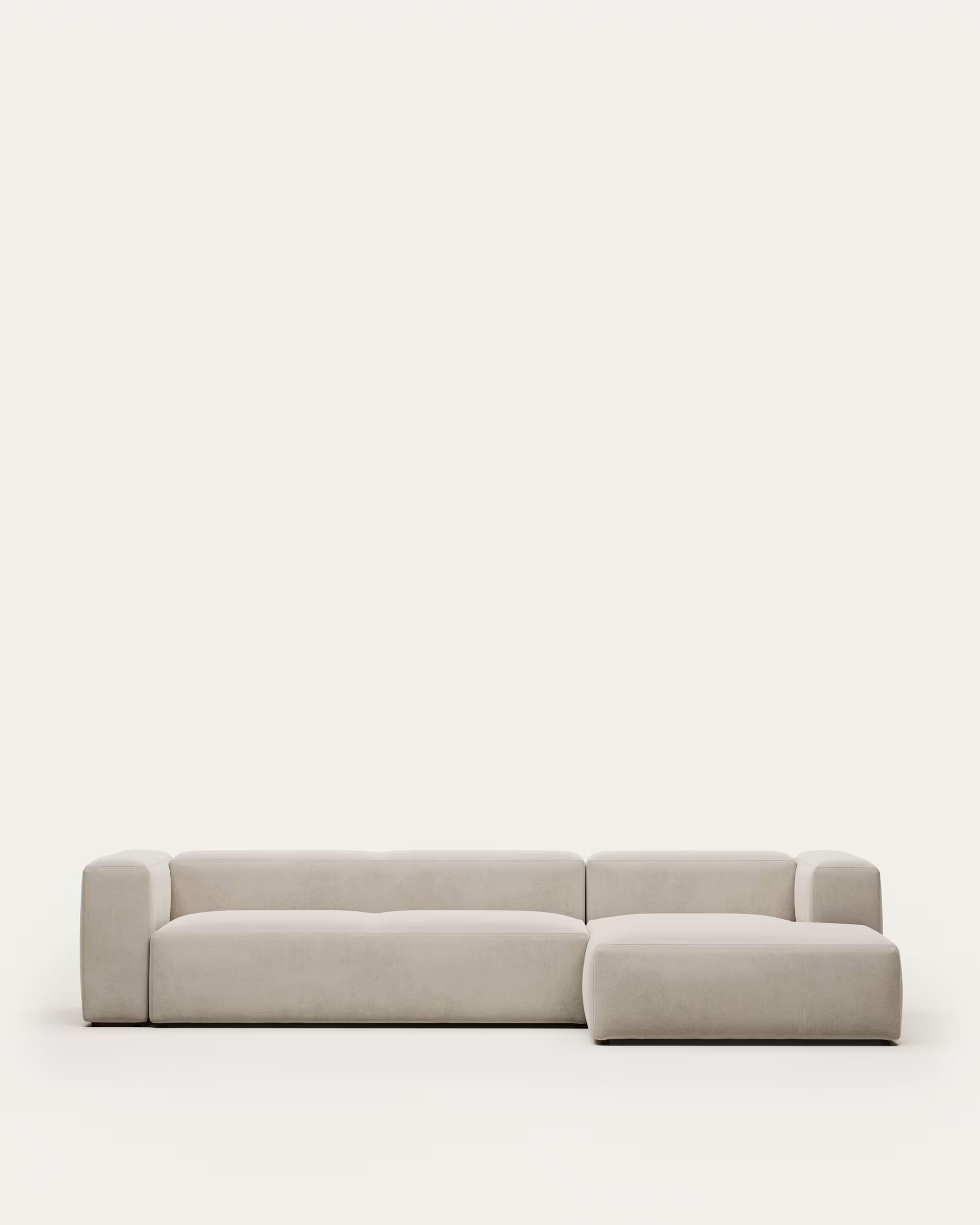 Beige sectional sofa on a white background