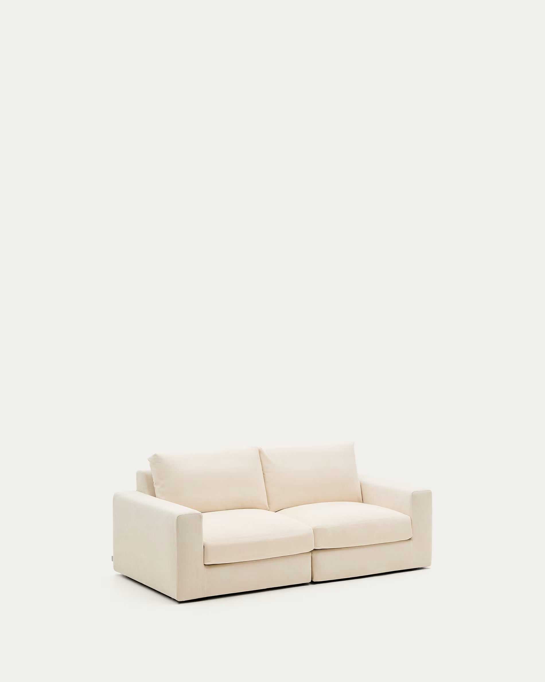 Beige sofa on a white background