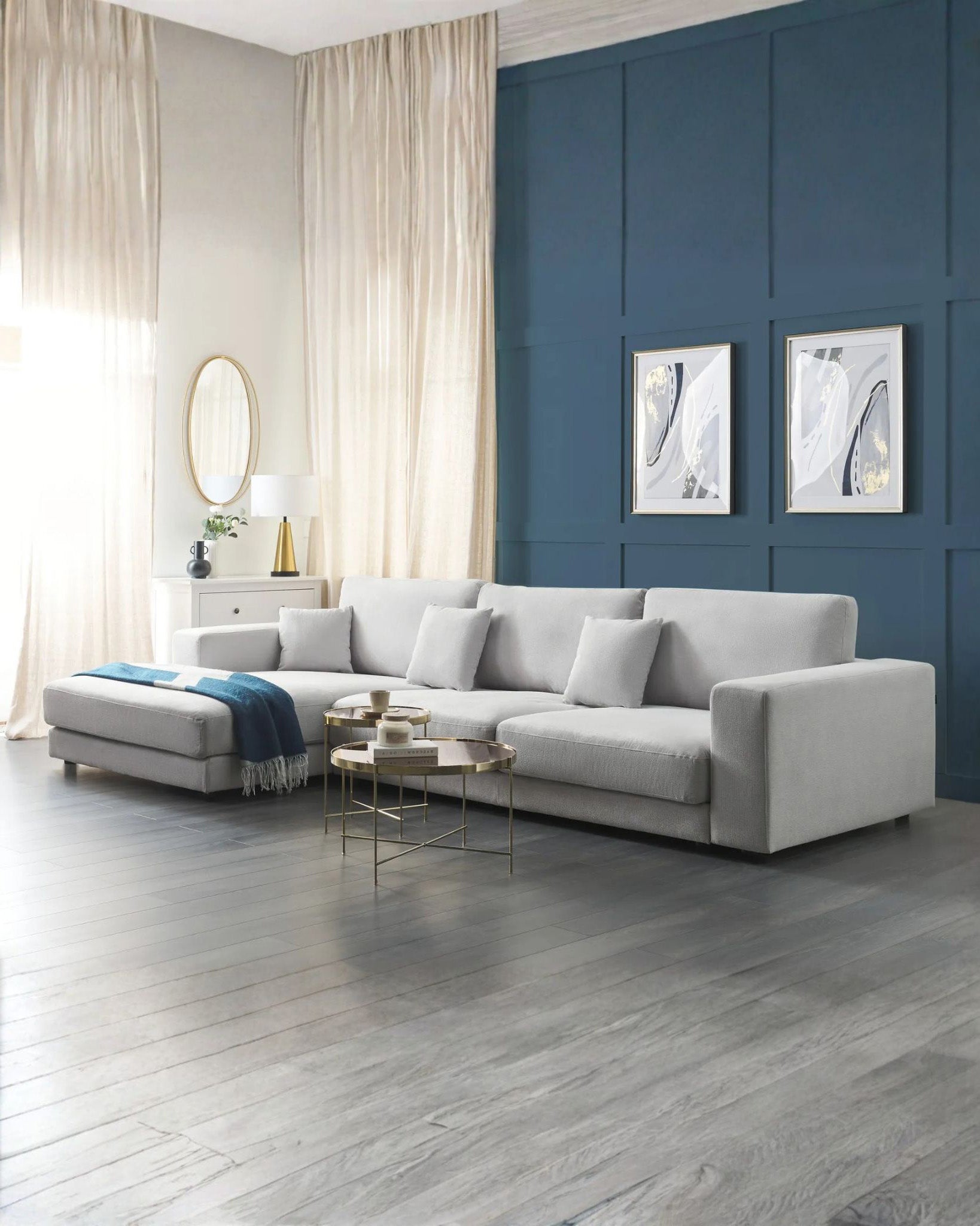 كنب زاوية لومي رمادي