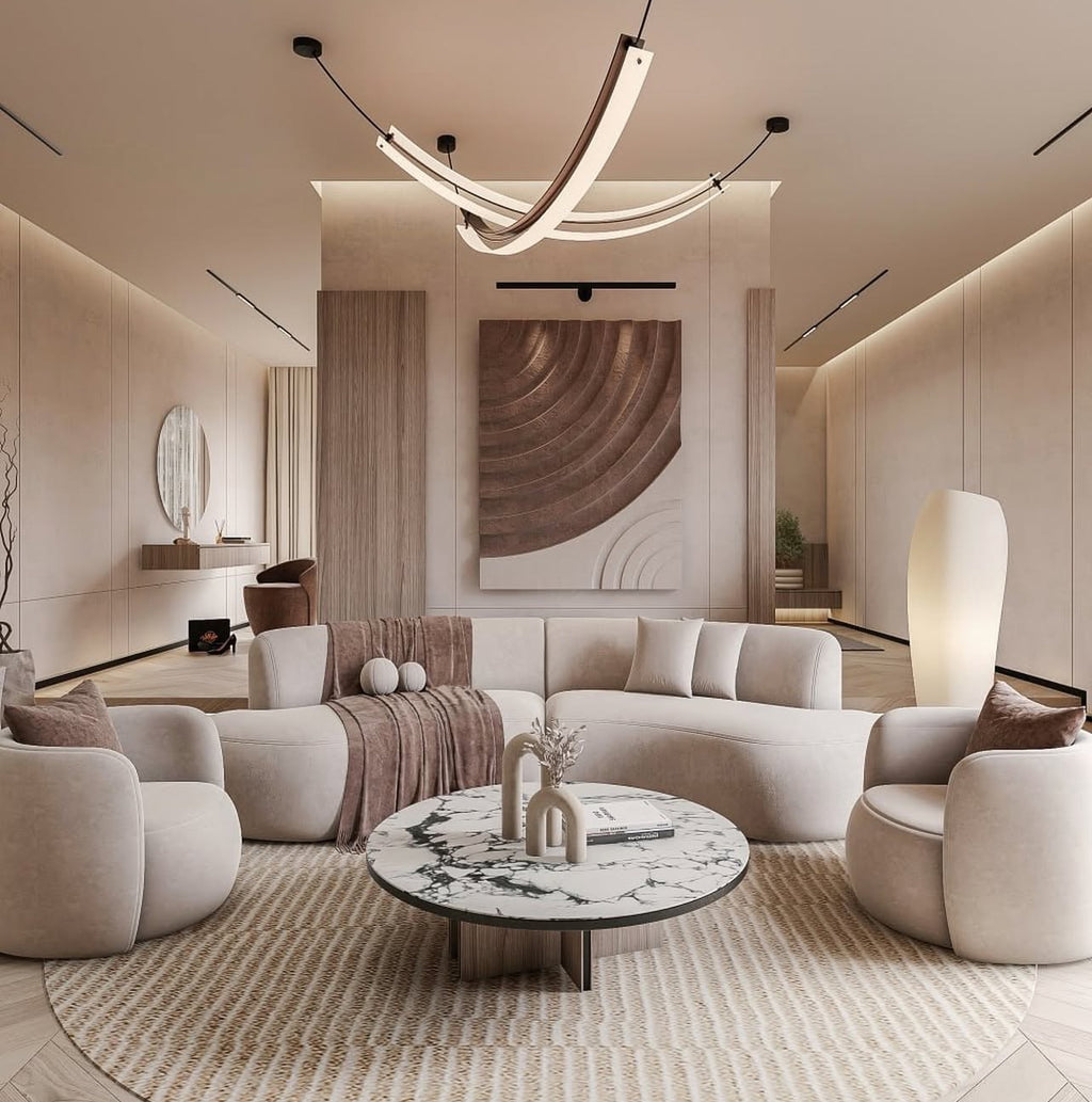 Naya Modern Boucle Sofa Set - Off White