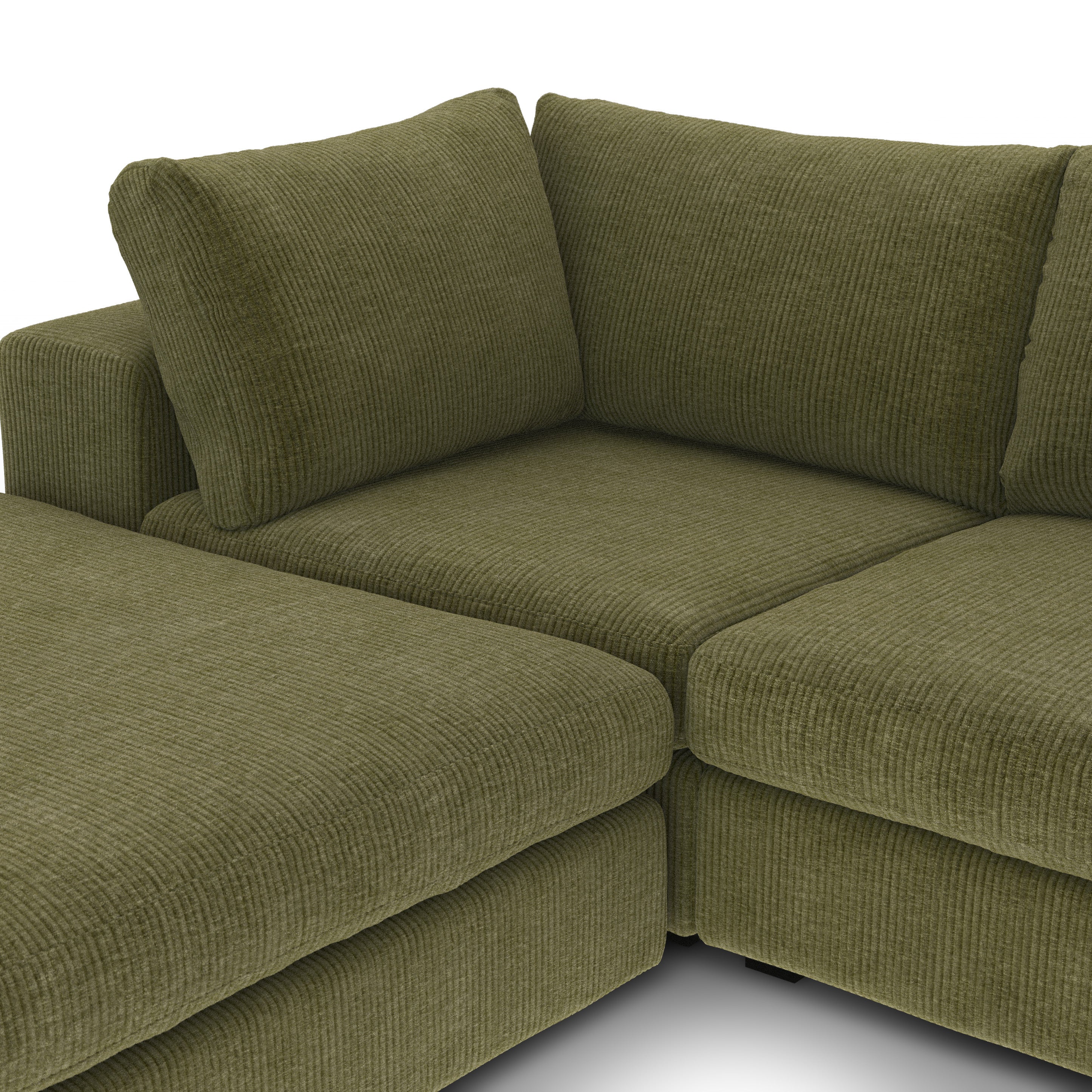 كنب بيتا الموديولار على شكل حرف U لون زيتي