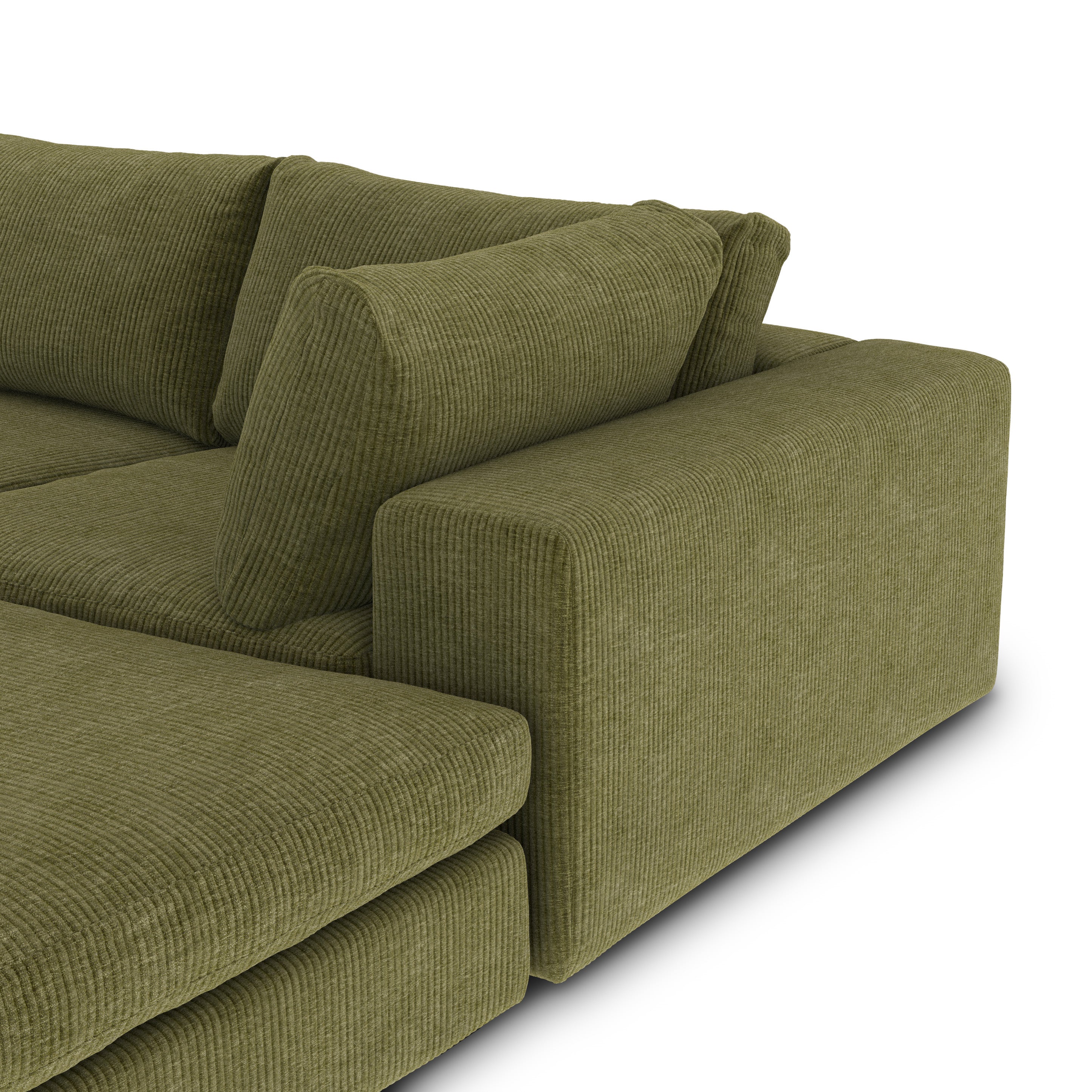 كنب بيتا الموديولار على شكل حرف U لون زيتي